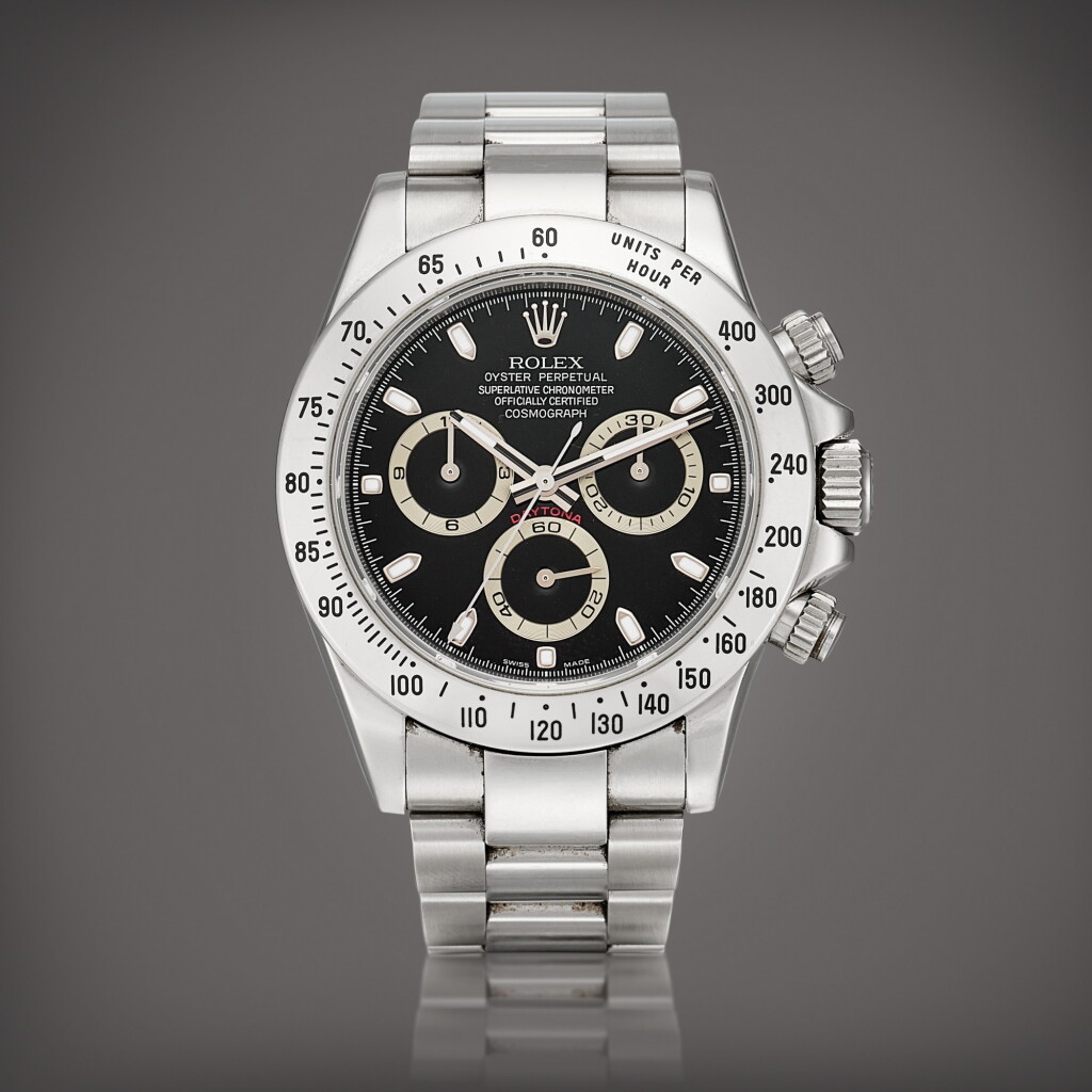 View full screen - View 1 of Lot 2112. Cosmograph Daytona, Reference 116520 A stainless steel chronograph wristwatch with bracelet, Circa 2008 | 勞力士 | Cosmograph Daytona 型號116520 | 精鋼計時鏈帶腕錶,約2008年製.