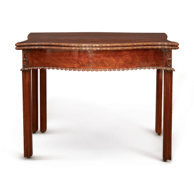 View full screen - View 1 of Lot 573. A GEORGE III MAHOGANY CARD TABLE, CIRCA 1760.