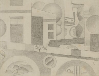 View full screen - View 1 of Lot 232. Étude pour “Le Remorqueur” (Architecture-Paysage).