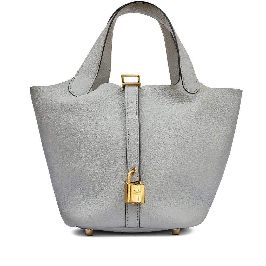 View full screen - View 1 of Lot 51. Bleu Pâle Clémence Picotin Lock 18 Gold Hardware, 2020.