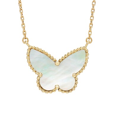 View full screen - View 1 of Lot 50. Mother of pearl pendant necklace, 'Lucky Alhambra Butterfly'.