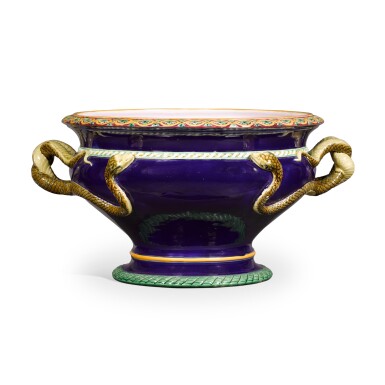 View full screen - View 1 of Lot 506. A Minton Majolica two-handled jardinière, circa 1871.