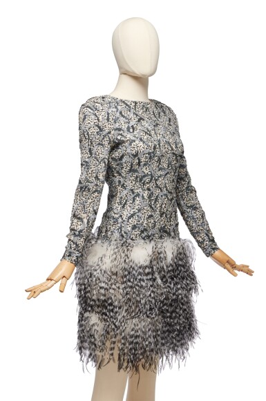 Bill Blass | Sequined and Ostrich Feather Cocktail Dress, 1980s | The Bill Blass | Sequined and Ostrich Feather Cocktail Dress, 1980s | The