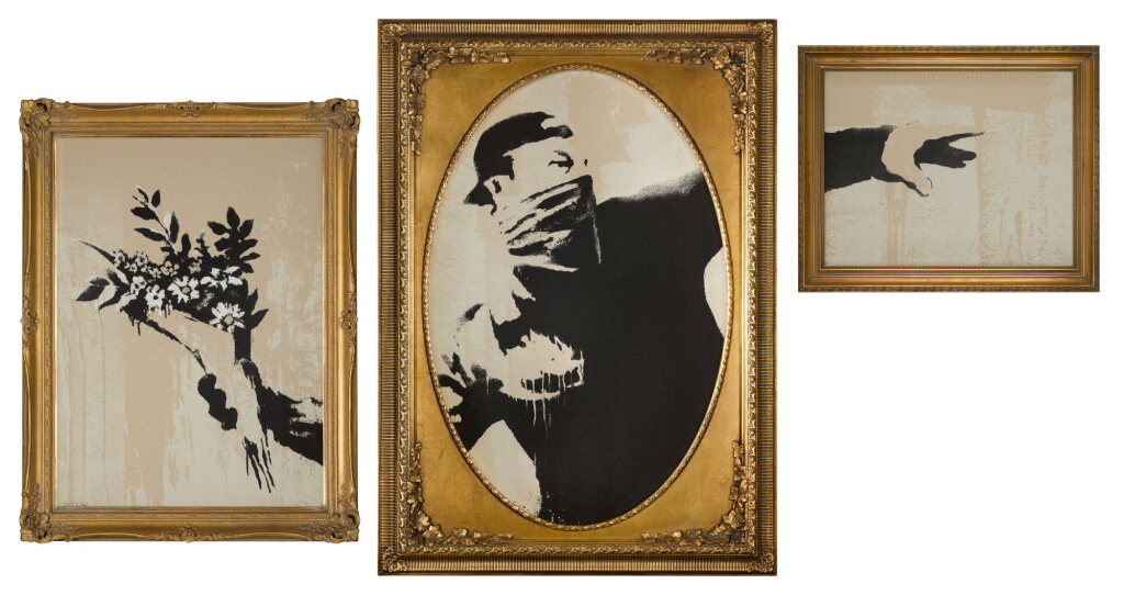View full screen - View 1 of Lot 375. Flower Thrower Triptych (Grey).