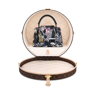 View full screen - View 1 of Lot 3. Jonas Wood Unique Edition Calfskin Artycapucines MM Pink And Black Matte Hardware and Its Custom Boîte Chapeau, 2022.