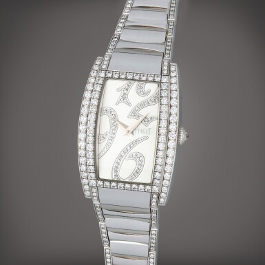 View full screen - View 1 of Lot 404. Limelight, Reference P10266 | A white gold and diamond-set wristwatch with bracelet | Circa 2005.