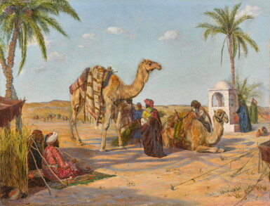 View full screen - View 1 of Lot 6. A Halted Caravan on the Borders of the Egyptian Desert.