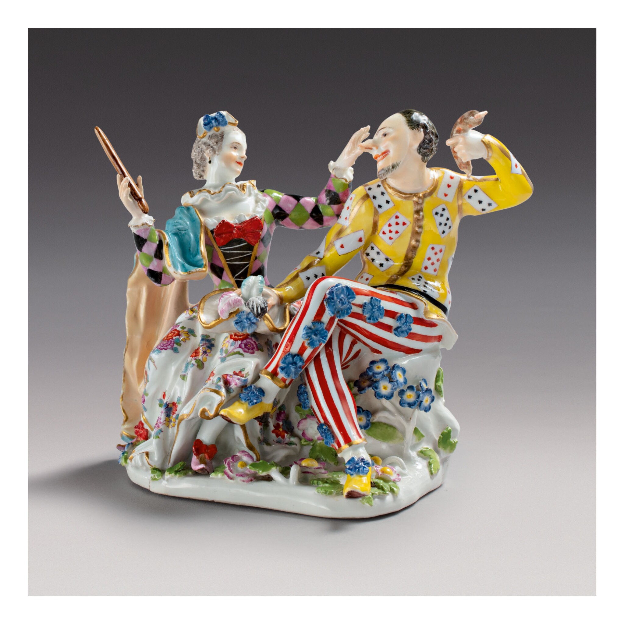 A RARE MEISSEN GROUP OF HARLEQUIN AND COLUMBINE CIRCA 1743 | Selected Meissen and Other Ceramics from the Collection of Henry H. Arnhold | Ceramics & Glass | Sotheby's
