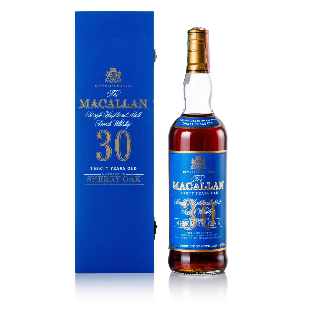 View full screen - View 1 of Lot 12. The Macallan 30 Year Old Sherry Oak Blue Box 43.0 abv NV (1 BT 70cl).