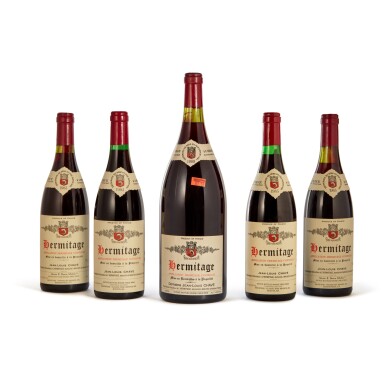View full screen - View 1 of Lot 10. Hermitage Rouge 1988 Jean-Louis Chave (3 BT).