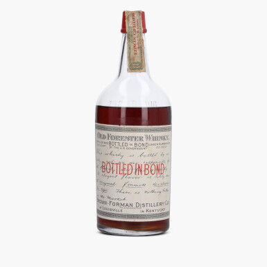 View full screen - View 1 of Lot 2514. Old Forester 16 Year Old Bottled In Bond 100 Proof 1917 (1 Bottle Quart).