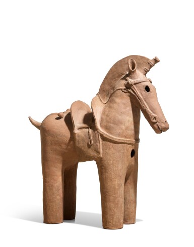 A Haniwa model of a horse, Kofun period, 5th – 6th century | 埴輪 飾り馬 古墳時代後期 5~6世紀