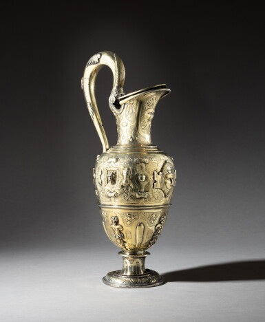 View full screen - View 1 of Lot 4. A Spanish silver-gilt ewer, circa 1600 | Aiguière en vermeil, Espagne, vers 1600.
