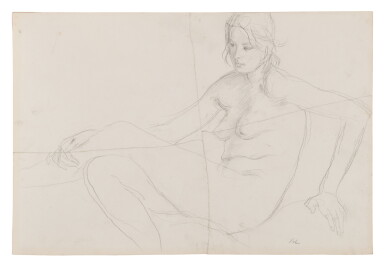View full screen - View 1 of Lot 293. Study of a reclining female nude.