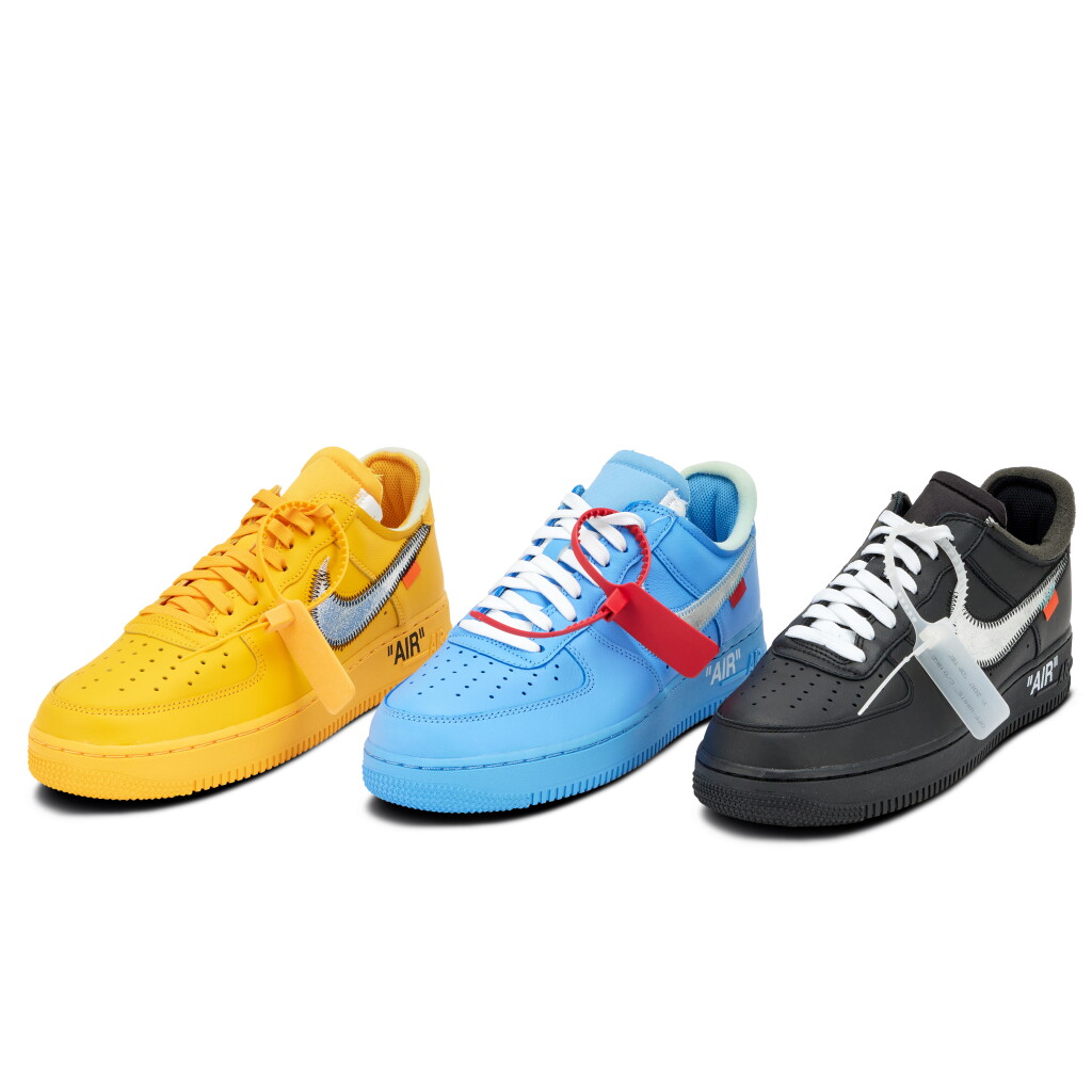 View full screen - View 1 of Lot 3. Off-White x Nike Air Force 1 | Complete Set of Museum Collaborations | Size 8.5.