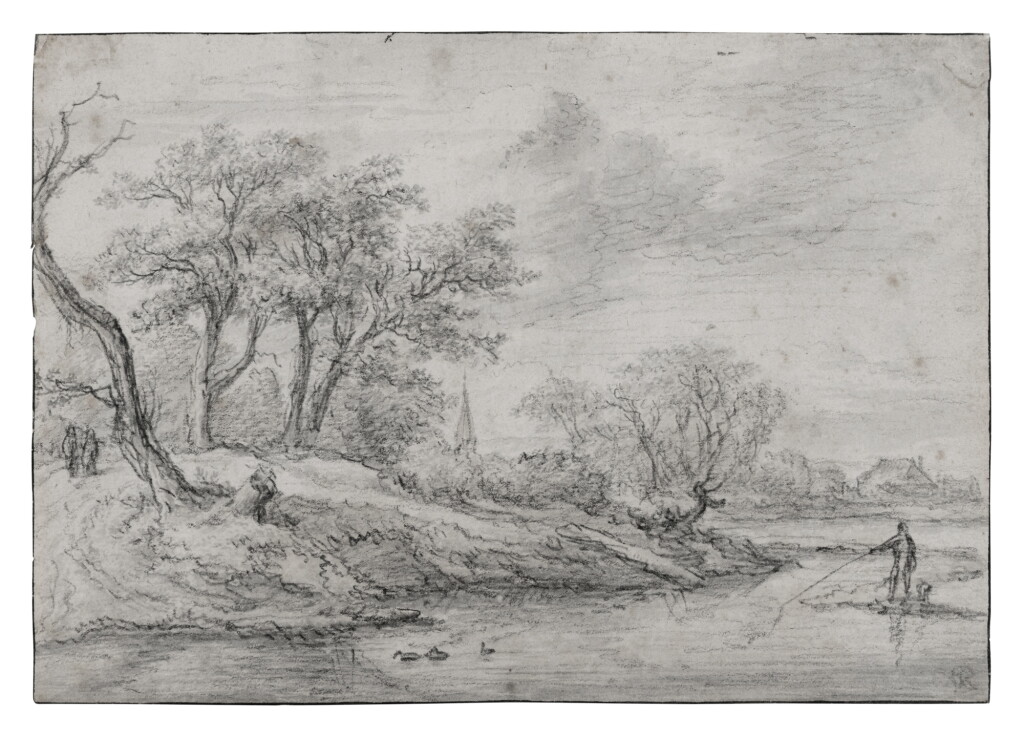 View full screen - View 1 of Lot 60. Landscape with Fishermen.
