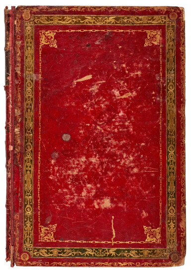 View full screen - View 1 of Lot 57. Dante Alighieri | La divina commedia, Parma, 1796, 3 parts in one vol., contemporary red morocco gilt.