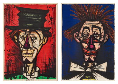 View full screen - View 1 of Lot 2054. Bernard Buffet 貝爾納・布菲 | a. Emile from Mon Circue b. Pipo from Mon Cirque a. 馬戲團的愛彌兒 b. 馬戲團的皮波.