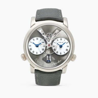 View full screen - View 1 of Lot 2608. Legacy Machine 1, Reference 01.WL.W | A white gold dual time wristwatch with power reserve indication, Circa 2012.