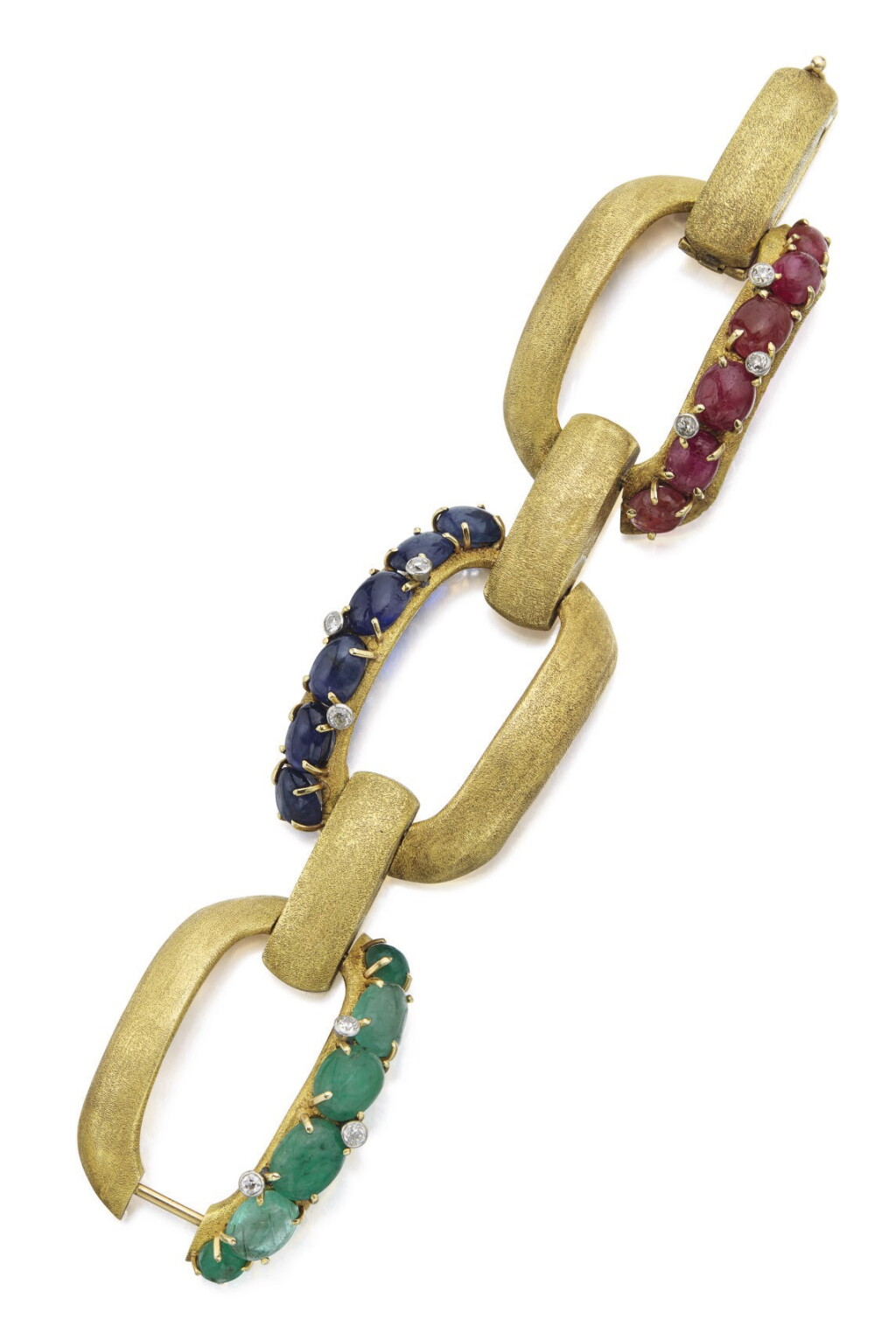 View full screen - View 1 of Lot 112. SEAMAN SCHEPPS | GOLD, GEM-SET AND DIAMOND BRACELET.