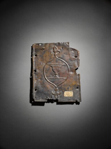 View full screen - View 1 of Lot 133. A fragment of a door panel with cup-bearer blazon, Syria, Mamluk, 15th century, or later.