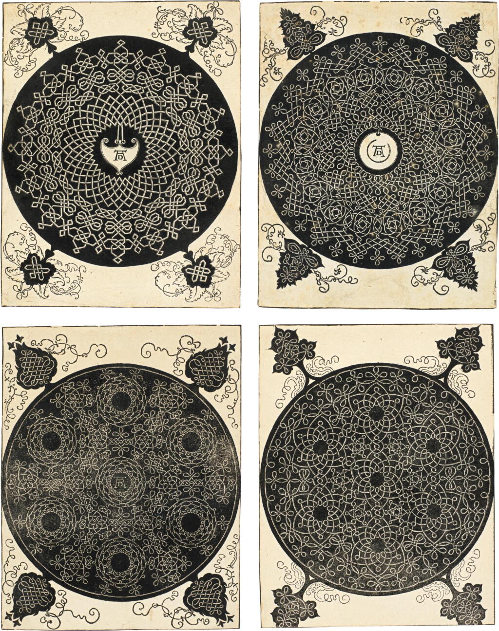View full screen - View 1 of Lot 30. ALBRECHT DÜRER | INTERLACED CORD PATTERNS (B. 140, 142-143, 145; M. 274, 276-277, 279).