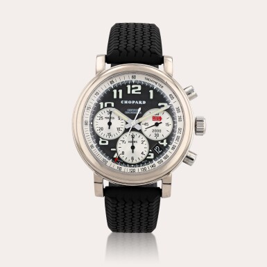 View full screen - View 1 of Lot 459. Mille Miglia, limited edition, reference 1251 Montre bracelet chronographe en or blanc | White gold chronograph wristwatch Vers 2005 | Circa 2005.