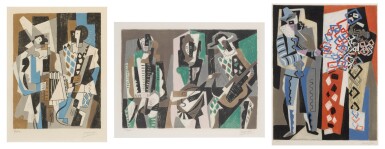 View full screen - View 1 of Lot 134. Arlequins; Concert; and Arlecchino e Pedrolino (Meloni 24, 25 & 41).