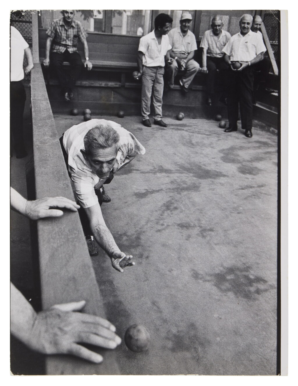 View full screen - View 1 of Lot 1119. Men playing a game of bocci in Little Italy, NYC.