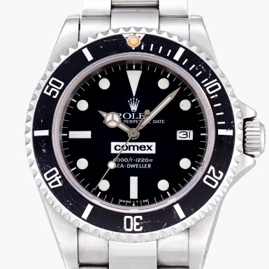 View full screen - View 1 of Lot 92. Sea-Dweller 'COMEX', Reference 16660 | A stainless steel wristwatch with helium escape valve, date and bracelet made for the Compagnie Maritime d'Expertises | Circa 1982 .