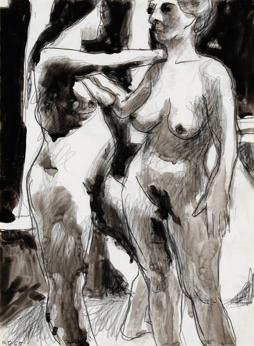 View full screen - View 1 of Lot 1213. Two Nudes Standing.