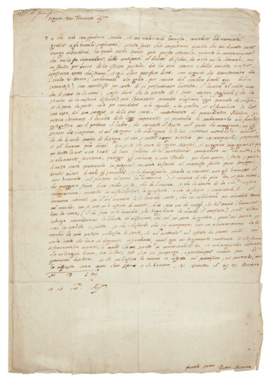 View full screen - View 1 of Lot 91. Pietro Aretino | Autograph letter signed, to Don Ferrante Gonzaga, Venice, 1553.