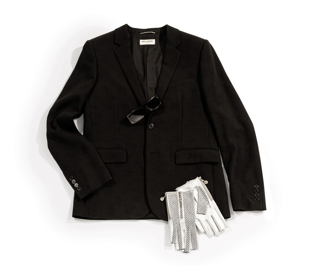 View full screen - View 1 of Lot 383. Saint Laurent Stars Black Jacket, 2015 | Saint Laurent veste façonnée d’étoiles en gabardine de laine noire, 2015.