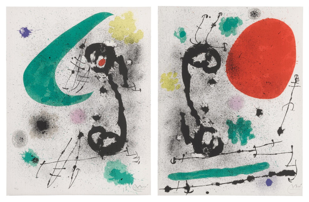 View full screen - View 1 of Lot 77. JOAN MIRÓ | MIGRATORY BIRD: TWO PLATES (MOURLOT 651 & 652).