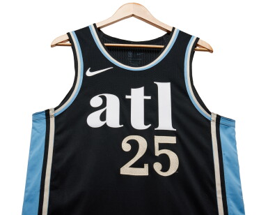 View full screen - View 1 of Lot 203. Garrison Matthews Atlanta Hawks 2023-2024 In-Season Tournament Game Issued City Edition Jersey .