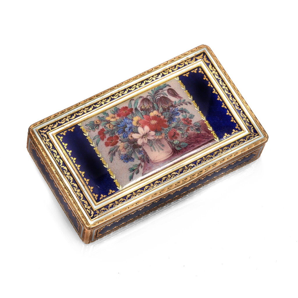 View full screen - View 1 of Lot 1161. A gold and enamel snuff box, probably François-Claude Théremin or Frères Theremin, Berlin, circa 1795.