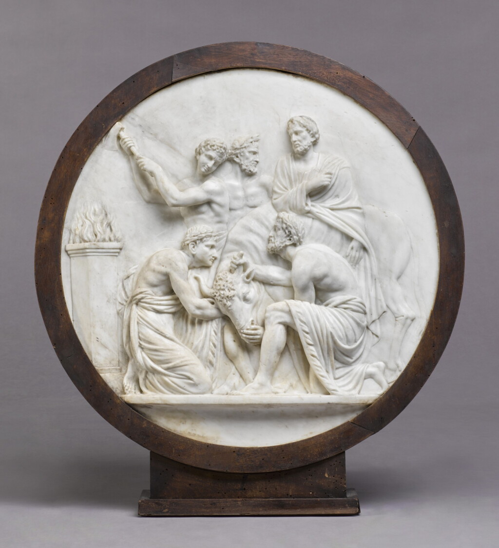 View full screen - View 1 of Lot 158. Relief Tondo with a scene of sacrifice from the Ara Pietatis Augustae.