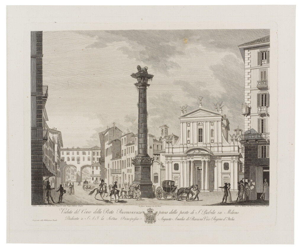 View full screen - View 1 of Lot 253. G. Galliari, G.B. Bosio, Luigi Rados, Francesco Bellemo, 6 (di 12) vedute di Milano e Monza, 1807-1810.