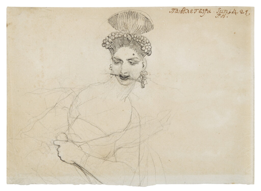 View full screen - View 1 of Lot 183. A young woman with a fantastical hairstyle.