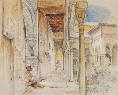 View full screen - View 1 of Lot 263. JOHN FREDERICK LEWIS, R.A. | THE ALHAMBRA, NEAR GRANADA, SPAIN.