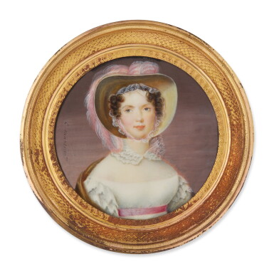 View full screen - View 1 of Lot 551. Portrait of a lady, circa 1820.