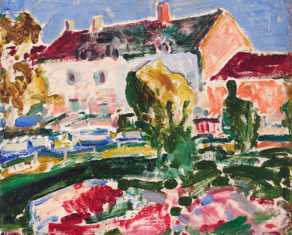 View full screen - View 1 of Lot 2205. Paysage avec maison.