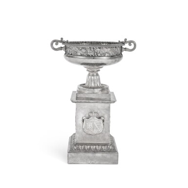 View full screen - View 1 of Lot 1272. A German Silver Presentation Vase on Plinth, Mark of Johann George Hossauer, Berlin, 1821-1841.