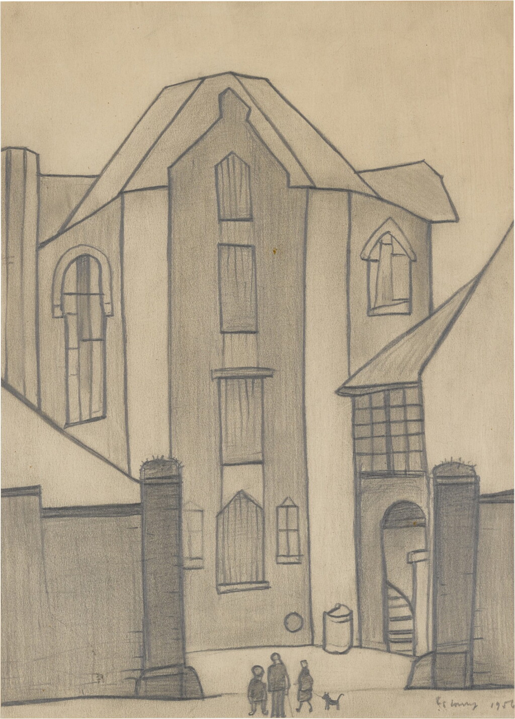 View full screen - View 1 of Lot 75. Buildings and Figures.
