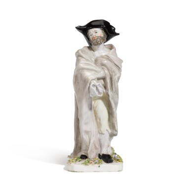 View full screen - View 1 of Lot 46. A Chelsea figure of an 'Italian Beggar', circa 1754-5.