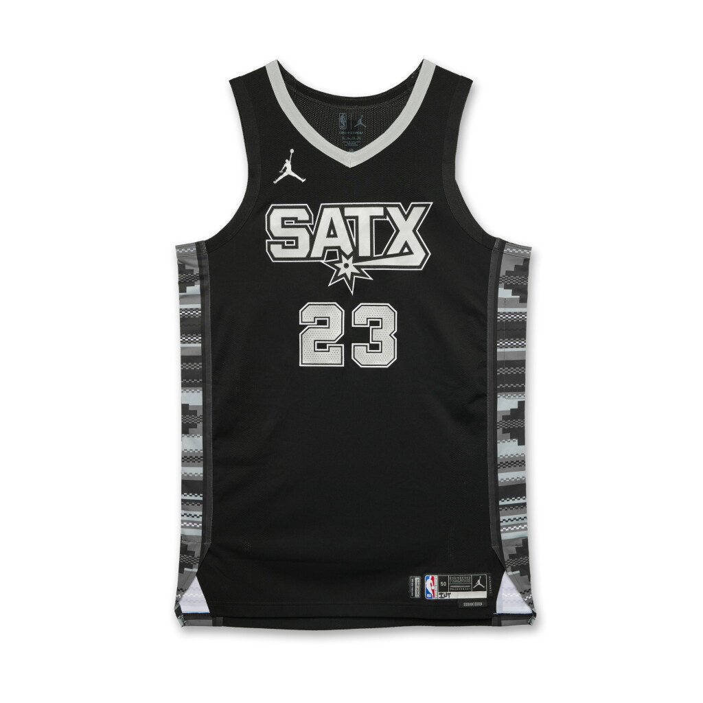 全螢幕檢視 - 查看203Zach Collins San Antonio Spurs 2024-2025 Emirates NBA Cup Game Worn Statement Edition Jersey 的1