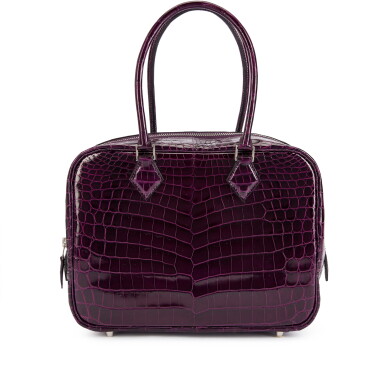 View full screen - View 1 of Lot 3113. Amethyst Shiny Niloticus Crocodile Plume 28 Palladium Hardware, 2011.