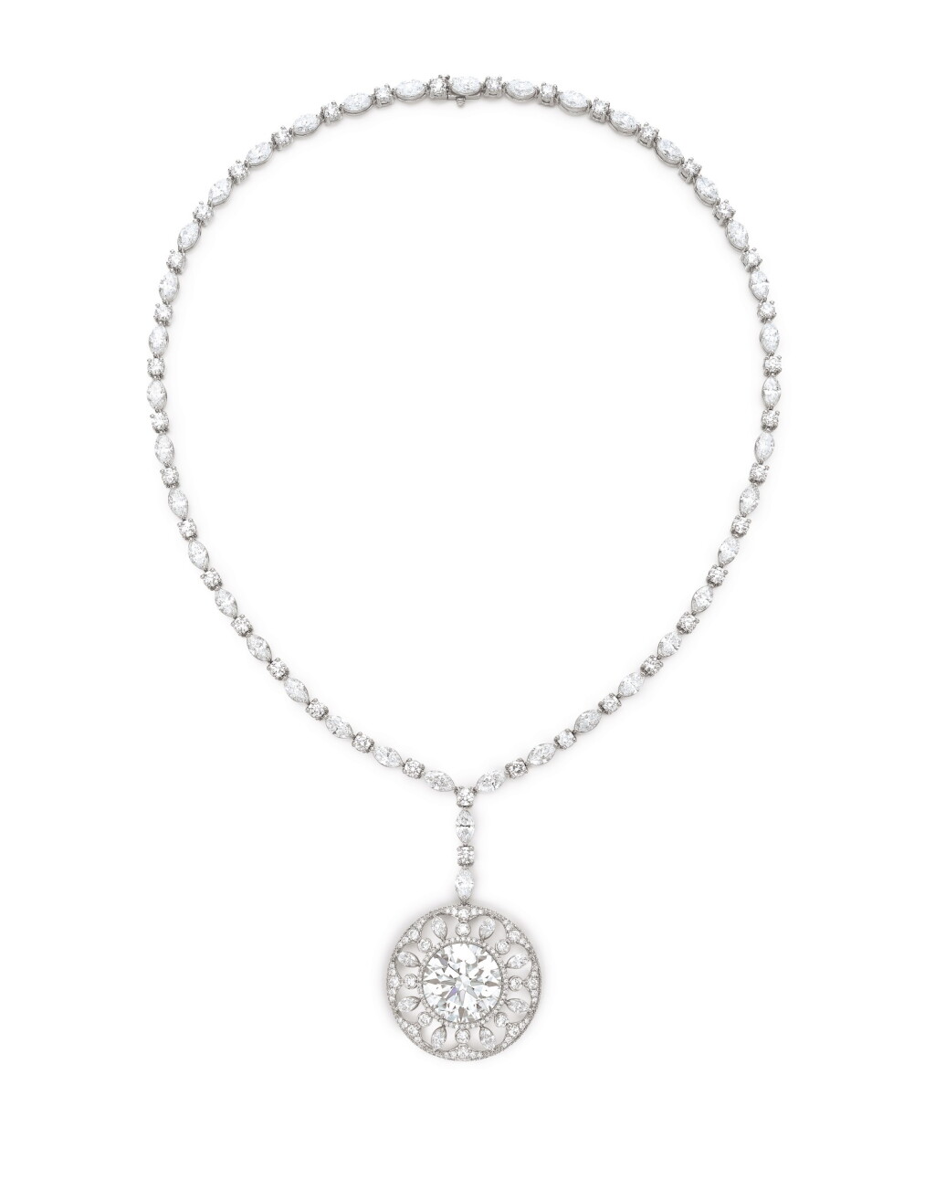 View full screen - View 1 of Lot 1673. Tiffany & Co. | Diamond Necklace | 蒂芙尼 | 18.44克拉 圓形 D色 內部無瑕 鑽石 項鏈.