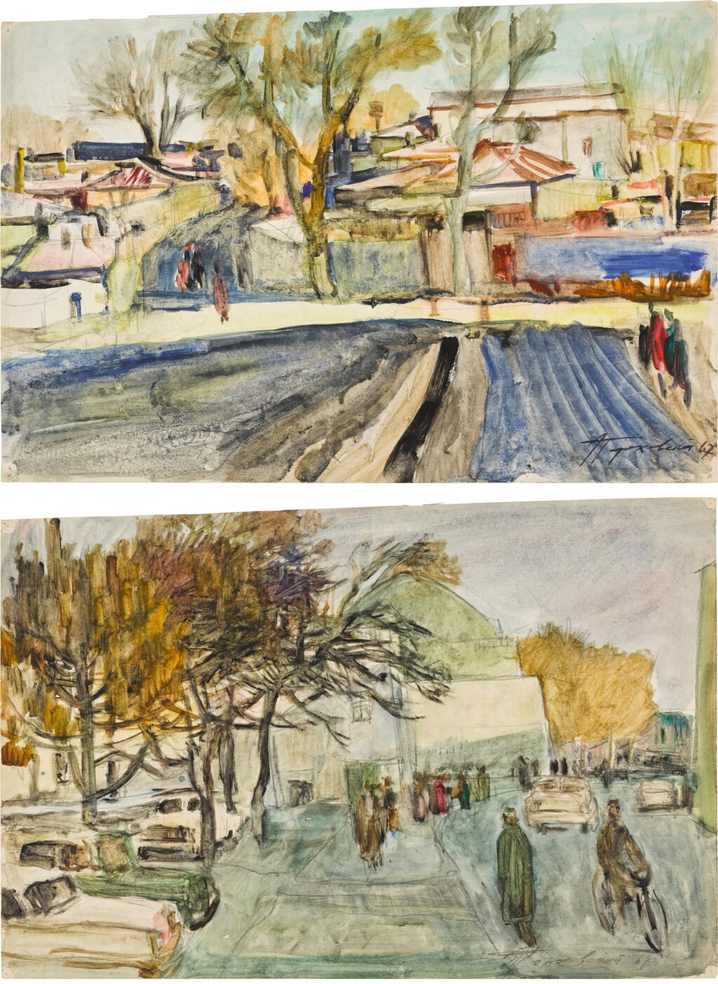 View full screen - View 1 of Lot 15. EDUARD GOROKHOVSKY | AUTUMN IN SAMARKAND AND EVENING IN SAMARKAND (TWO WORKS).