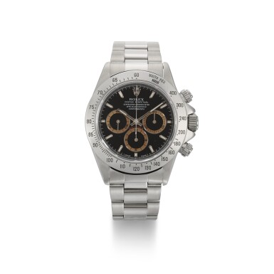 View full screen - View 1 of Lot 369. ROLEX | REFERENCE 16520, DAYTONA "PATRIZZI" COSMOGRAPH WITH TROPICAL DIAL CIRCA 1998.